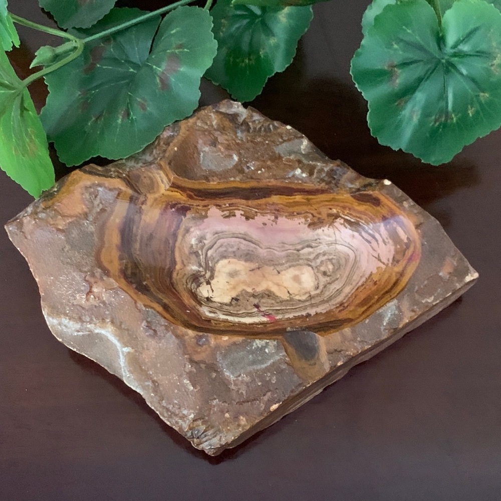 📌 Natural Stone Marble Alabaster Agate Ashtray/ Catchall
